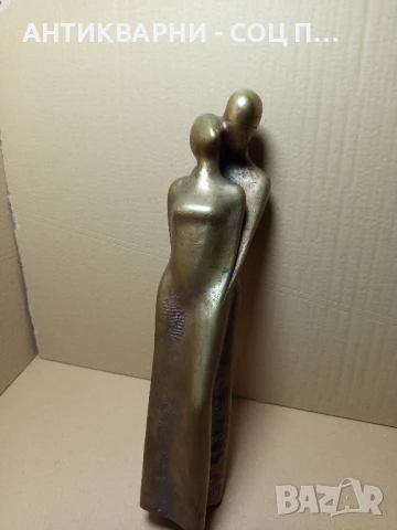 Голяма Стара Бронзова Статуя Скулптура Влюбена Двойка 6кг.