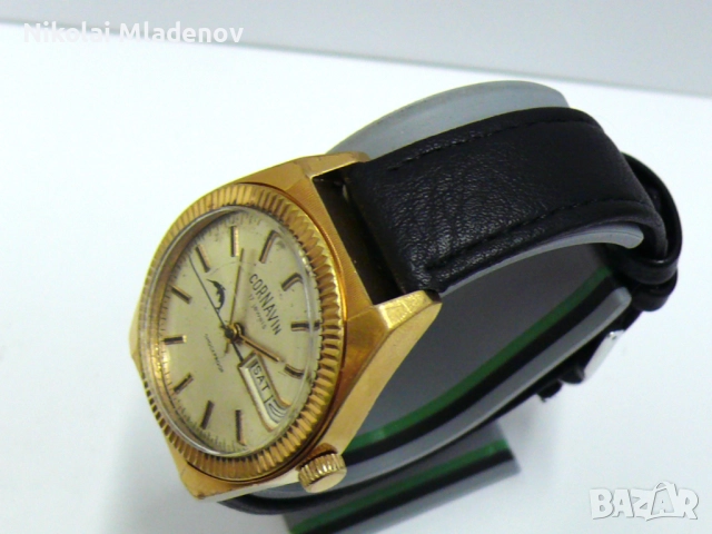 Съветски CORNAVIN/РАКЕТА Позлатен Мъжки ръчен часовник, работещ. Ден/Дата, снимка 2 - Мъжки - 51947231
