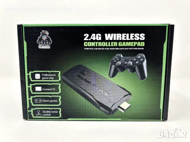 Безжична Ретро Игра Конзола Game Stick HD HDMI с 10000 игри и два джойстика, снимка 2 - Други игри и конзоли - 40951012
