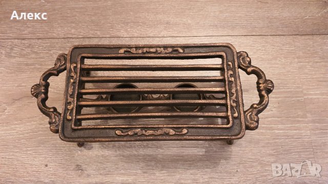 Чугунена ретро решетка, поставка за подгряване, 30см–1.420кг, снимка 4 - Прибори за хранене, готвене и сервиране - 43839051