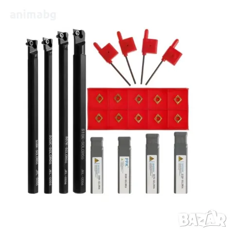 ANIIMABG Комплект 4броя стругарски ножове с 10бр. сменяеми пластини, снимка 7 - Други инструменти - 50165604