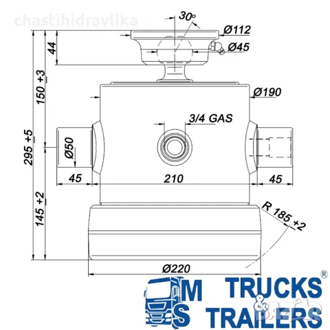 Хидравличен цилиндър DI NATALE & BERTELLI 8x1000x190 8300S, снимка 2 - Части - 48722884