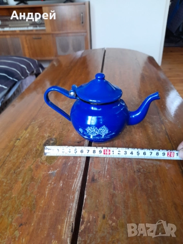 Стар емайлиран чайник #83, снимка 3 - Други ценни предмети - 52239708