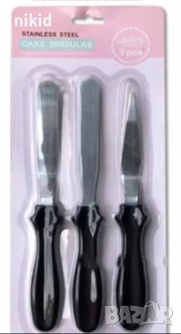 3 бр сладкарска малка шпатула нож за заглаждане и оформяне торта крем глазура сладкарски шпатули, снимка 2 - Аксесоари за кухня - 37452499