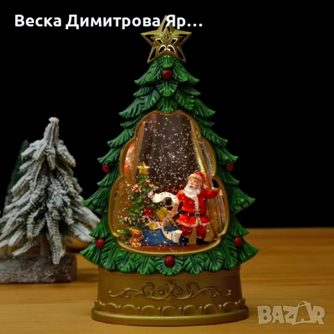 Светеща коледна елха с въртящ сняг, снимка 7 - Декорация за дома - 52203087