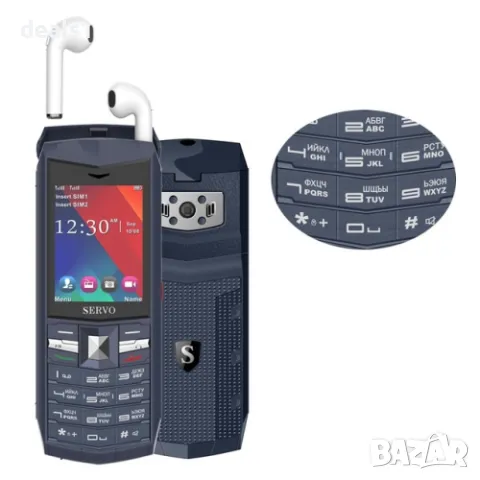 SERVO R26 Мобилен телефон с 2.4-инчов екран с TWS Bluetooth 5.0 безжични слушалки 3000mAh батерия, снимка 1