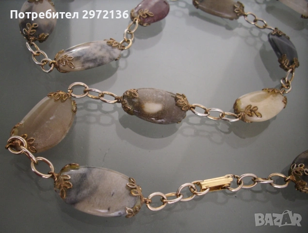 Гердан огърлица колие африкански ахат, снимка 4 - Колиета, медальони, синджири - 53101851