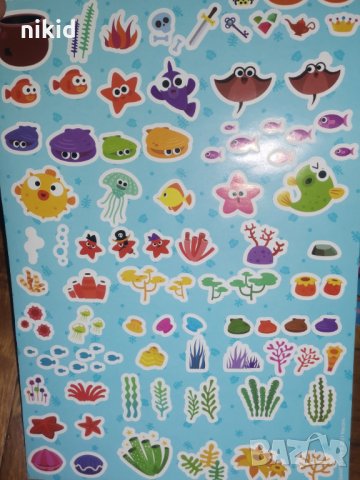 200 бр Бебе Акули Baby Shark книжка албум самозалепващи лепенки стикери, снимка 4 - Други - 35247958
