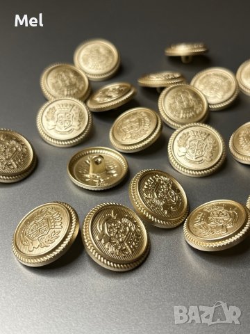 Луксозни златисти метални копчета, за зашиване, кръгли, диаметър: 20мм/2см, снимка 5 - Други - 43898957