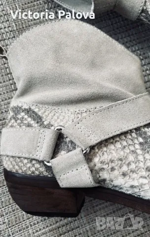 Кожени  боти змийски принт TRAFALUC Испания, снимка 10 - Дамски боти - 49276746