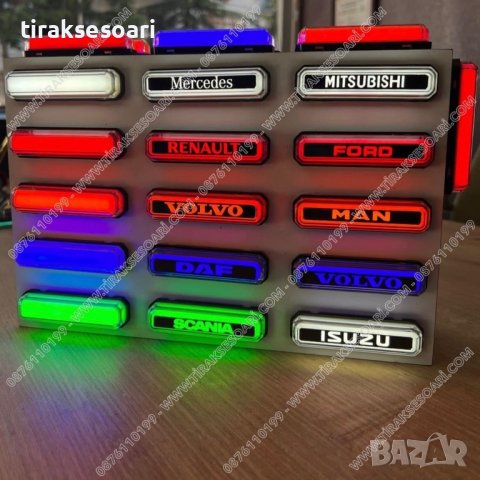 Трибагреник, 3 Броя Неонови габарити за Камиони, диодни габарити за Камиони, снимка 2 - Аксесоари и консумативи - 37598697