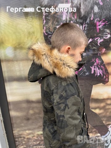 Дебела камуфлажна парка с голям пух на качулката ❄️ Размери -8г.10г.12г.14г.16г. Цена -45 лв, снимка 3 - Детски якета и елеци - 43437567