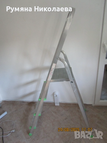 Домакинска стълба - алуминиева, 4 стъпала, височина 150 см, снимка 3 - Други стоки за дома - 52585290