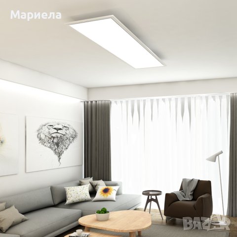 LED панел  Ултра-тънък  - Таванна лампа Правоъгълна (100 x 25 х 6 см), снимка 4 - Лампи за таван - 35902010