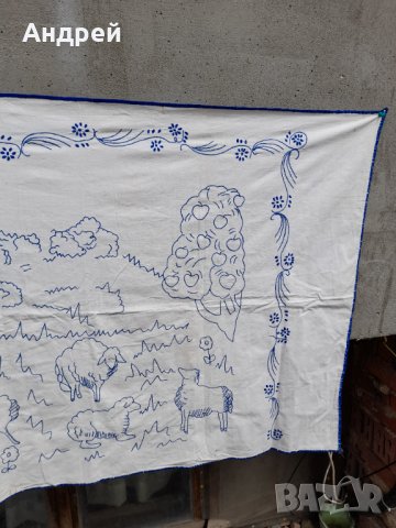 Старинен бродиран ковьор,покривка за стена #183, снимка 5 - Антикварни и старинни предмети - 37860009