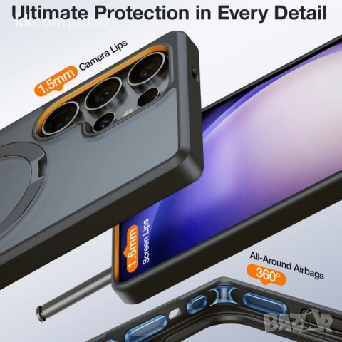 TORRAS Guardian Ostand Калъф за Samsung Galaxy S25 Ultra с MagSafe, Стойка и Скрийн Протектор – Три , снимка 8 - Калъфи, кейсове - 51430993