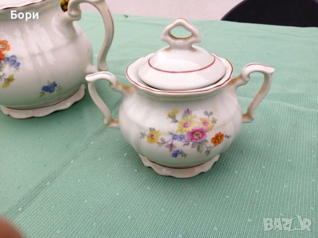 Порцелан чайник и захарница, снимка 3 - Аксесоари за кухня - 36635924