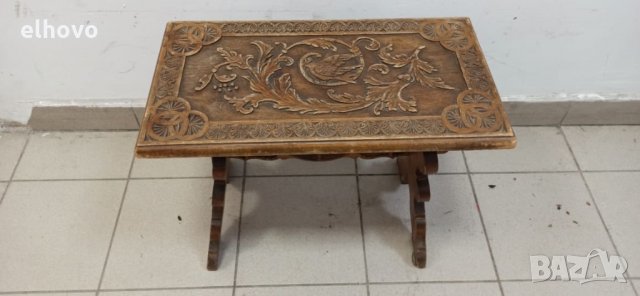 Ръчно изработена дървена масичка, снимка 3 - Антикварни и старинни предмети - 33014859