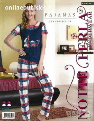 Страхотни дамски пижами от 2 части с къс ръкав 💯 % памук 🥳, снимка 2 - Пижами - 28383284