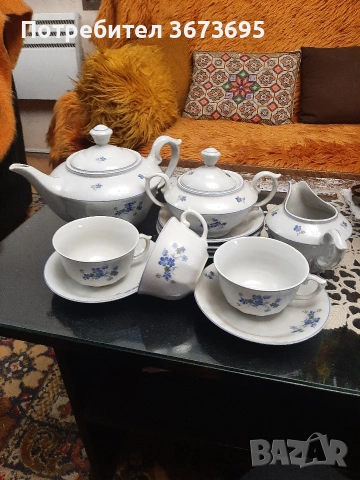 Порцеланов сервиз  за чай с 6 чаши 6 чиний