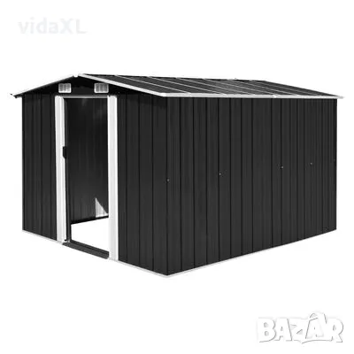 vidaXL Градинска барака, 257x298x178 см, метал, антрацит（SKU:143342）, снимка 1 - Други - 48543278