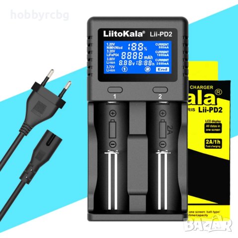 Liitokala LII-PD2 Интелигентно зарядно за 2 батерии, снимка 5 - Друга електроника - 43031098