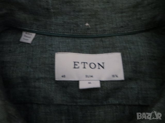 Мъжка риза с дълъг ръкав от лен Eton, снимка 4 - Ризи - 26635536