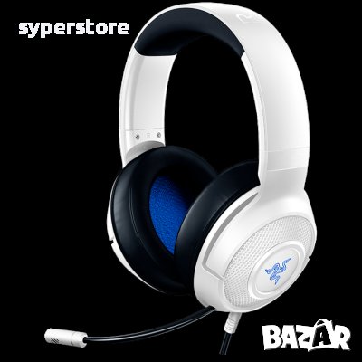 Слушалки с микрофон Razer Kraken X White геймърски за конзола SS301424, снимка 1 - Друга електроника - 39747415