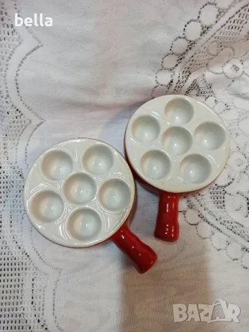 Автентични френски ретро глазирани керамични съдове за сервиране на охлюви, снимка 8 - Други - 47954812