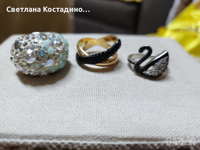 3 броя оригинални пръстени Svarowski , снимка 4 - Пръстени - 43855210
