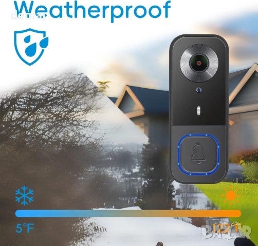 4.3" безжичен видеодомофон с HD екран - Plug & Play, не е необходим WiFi, IP68, без абонамент, снимка 4 - Други - 53532597