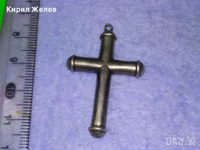 СТИЛЕН СРЕБЪРЕН ВИНТИДЖ АРТ КРЪСТ СРЕБРО ВИСОКА ПРОБА РЪЧНА ИЗРАБОТКА 18732, снимка 3 - Колиета, медальони, синджири - 43221554