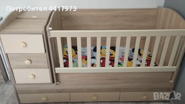 Детска дървена кошара + матрак