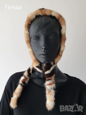 шапка естествен косъм норка визон S, снимка 2 - Шапки - 52751253