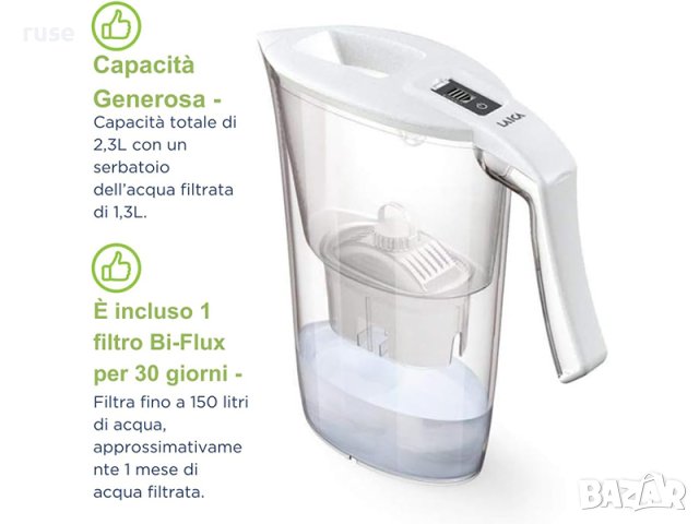 НОВИ! Филтрираща кана Laica Carmen Hi-tech 2.3l с филтър, снимка 3 - Аксесоари за кухня - 43643806