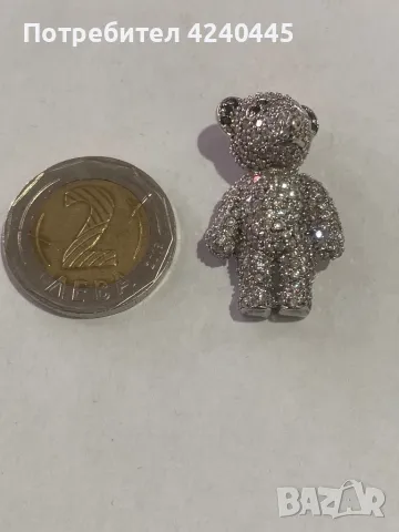 Сребърна висулка мече, снимка 3 - Колиета, медальони, синджири - 50312390