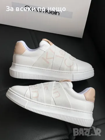 Calvin Klein Дамски Бели Маратонки👟Дамски Спортни Обувки Келвин Клайн Код E254, снимка 2 - Маратонки - 50412643