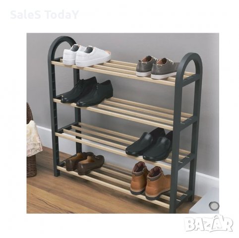 Стелаж за обувки, рафт, поставка, с 4 рафта, 64х18х64см, снимка 3 - Етажерки - 38313894