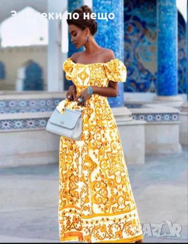 Дамска Дълга Ефирна Рокля С Паднали Ръкави - 2 Налични Цвята Код A597, снимка 2 - Рокли - 50371681