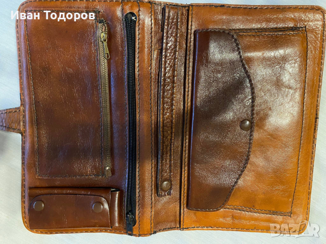 Мъжка борсалина, телешки бокс, кафява, снимка 2 - Чанти - 36553281