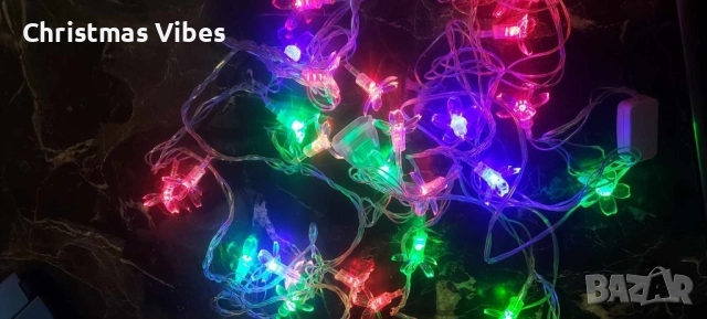 Многоцветни коледни LED лампички с цветя с щепсел - Многоцветни, дължина - 5м ,28бр лампички., снимка 10 - Други - 52112098