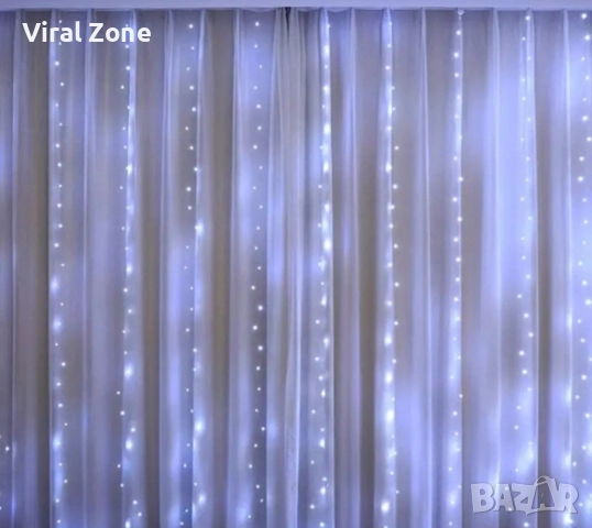 Коледни лампички с 300Led лампи 3 метра на 3 метра , снимка 10 - Декорация за дома - 52667863