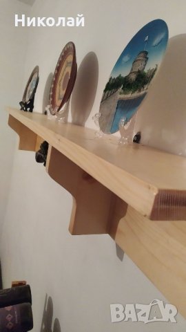 Полица за битова стая , рафт за стена битова стойка за стена декорация на старинни предмети механа, снимка 4 - Други - 32996975