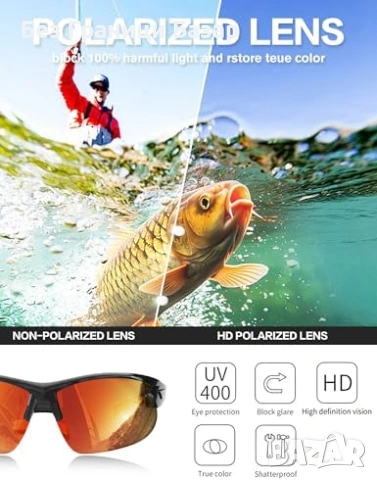 Нови мъжки Поляризирани спортни очила TR90 UV400 за колоездене и бягане, снимка 5 - Слънчеви и диоптрични очила - 53533370