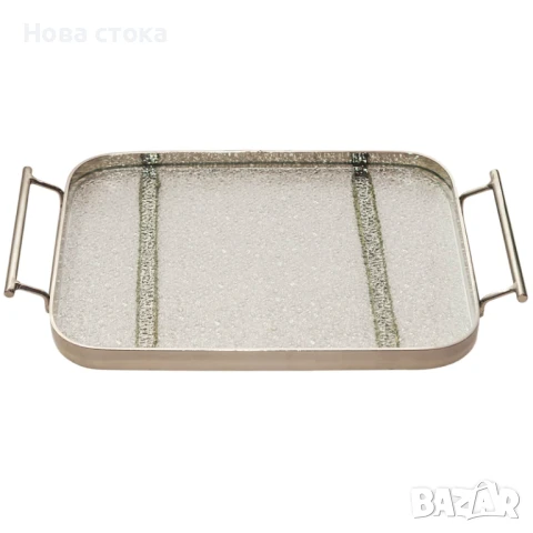 Поднос в сребърен цвят, 22*37*2, снимка 1