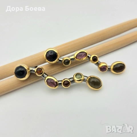 Сребърни обеци: "Фрея", снимка 2 - Обеци - 52712275