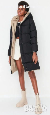 Дамско зимно двулицево яке, размер Л, снимка 2 - Якета - 51997530