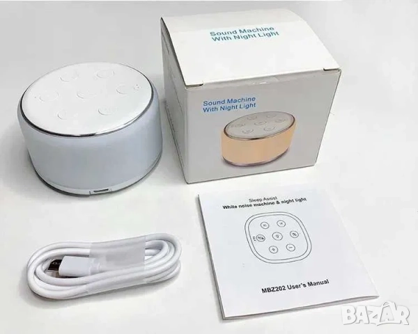 Уред за бял шум за бебе, с нощна лампа и 34 мелодии, до над 36 часа на работа, снимка 6 - Детски нощни лампи - 52064395