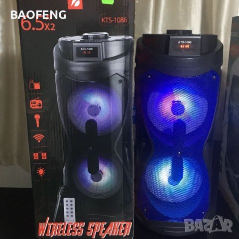 Нова Караоке тонколона 2х6,5”, с FM тунер, дистанционно, BLUETOOTH, модел KTS-1086, снимка 1