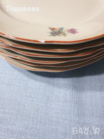 Порцеланови чинии-6 броя-Китка- Нови пазар, снимка 3 - Чинии - 35028443